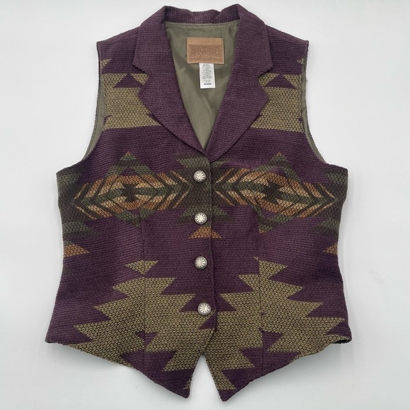 Roughrider Tops - VTG Roughrider by Circle T Womens Sz Med Western Vest Southwest Aztec Purple